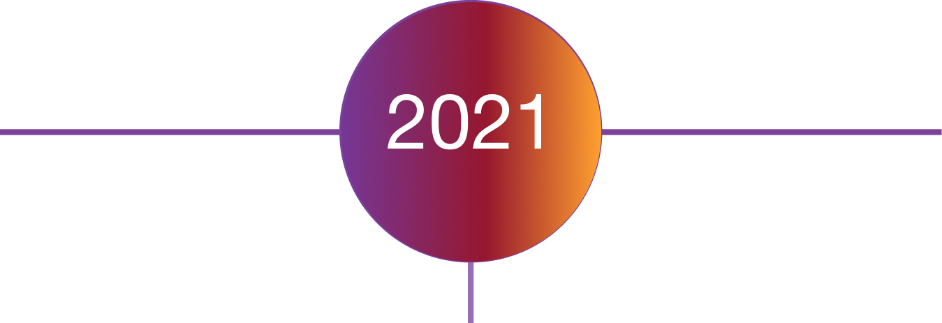 Timeline icon displaying the year 2021